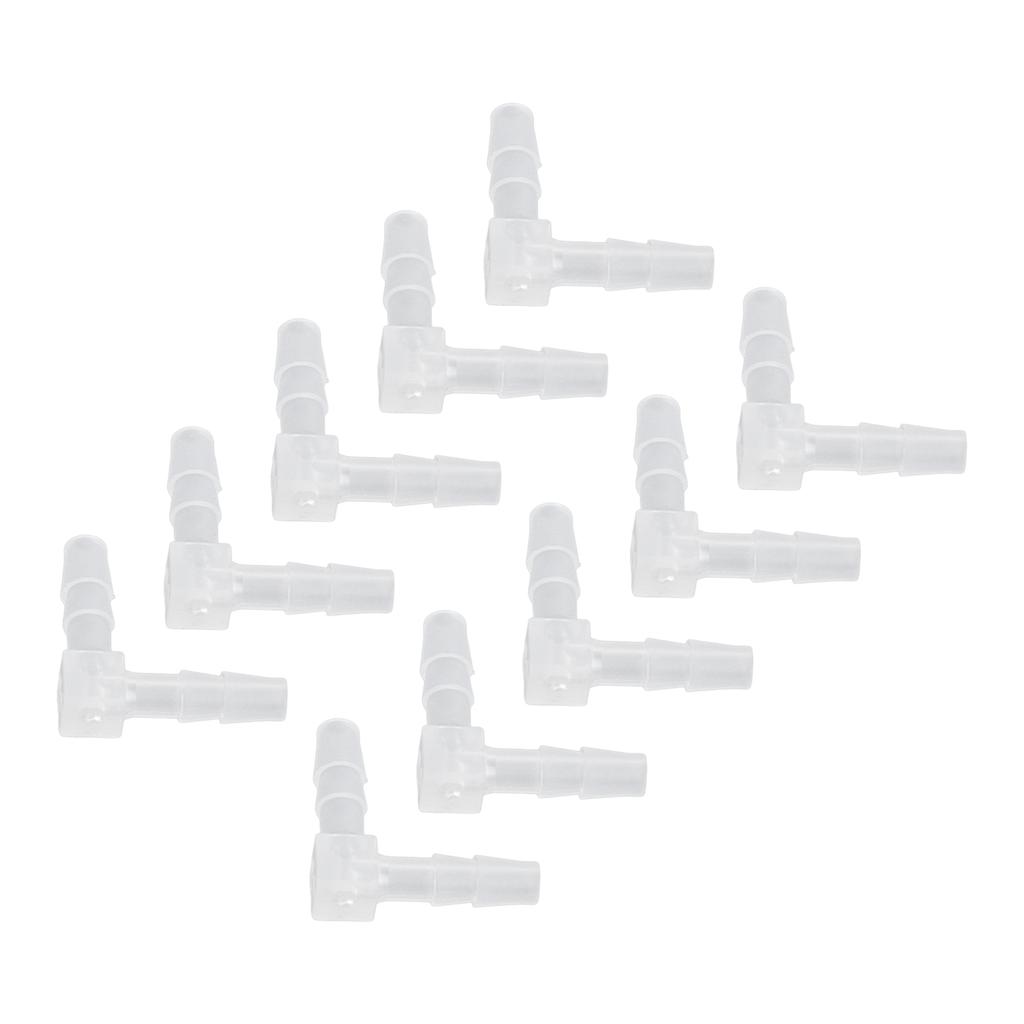 10Pcs Elbow Hose Barb Plastic Fitting 90 Degree Equal Barbed Joint Adapter L Shape for Aquarium