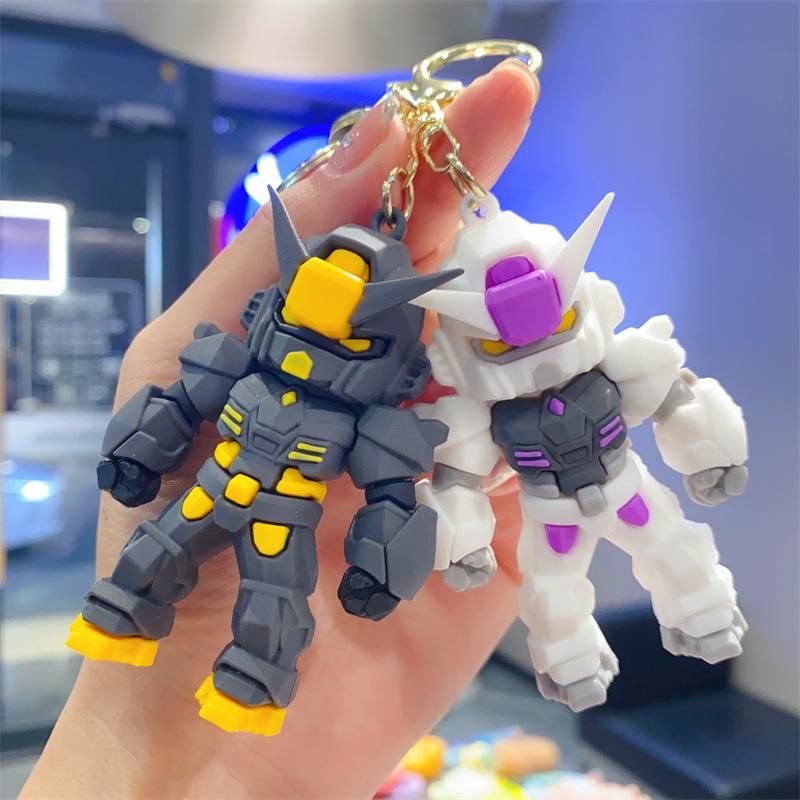Creative Cartoon Keychain Cool Mecha Warrior Bag Pendant Children's Toy Car Key Chain Doll Machine Gift