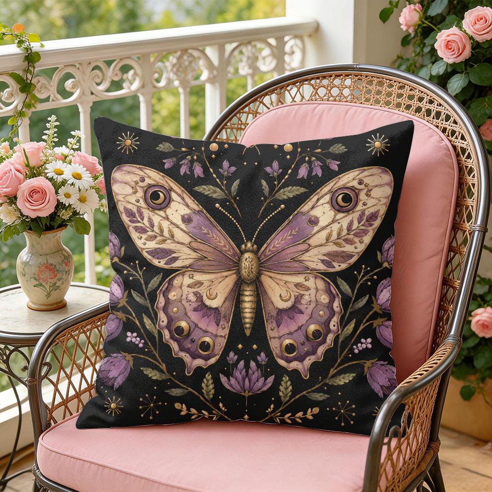 Mystical Vintage Insect Cushion Cover Soft Plush Throw Pillow Cover DoubleSided Decorative Cushion Case Sofa Bedroom Home Decor
