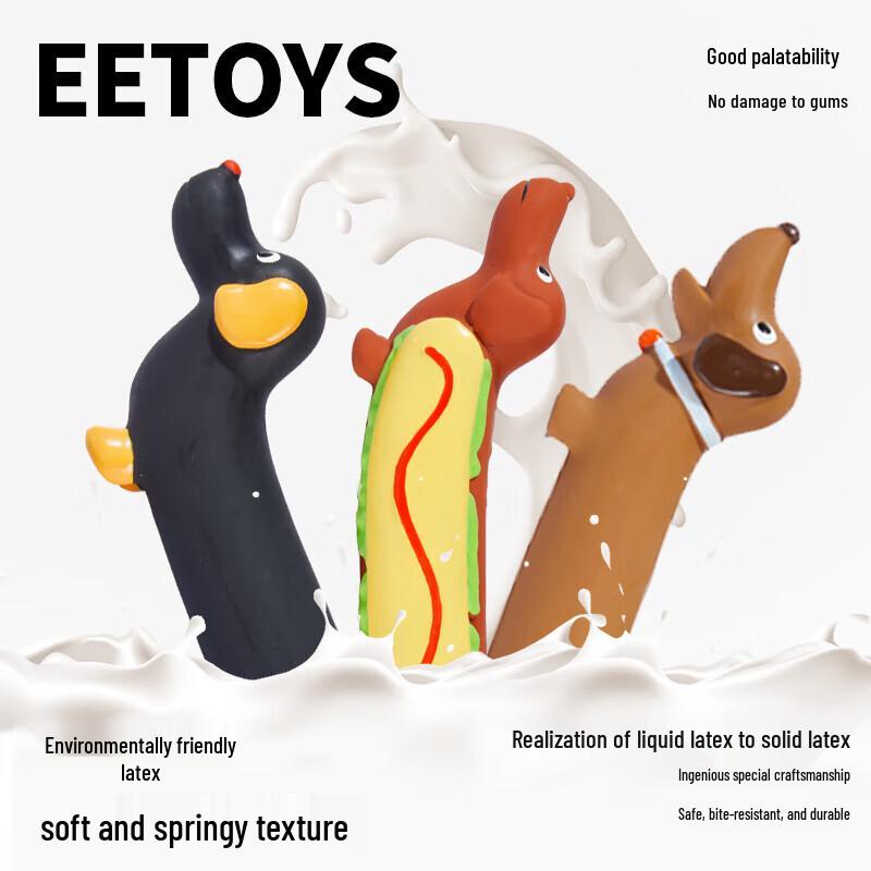 EETOYS Hot Dog Latexová pískací hračka pro psa