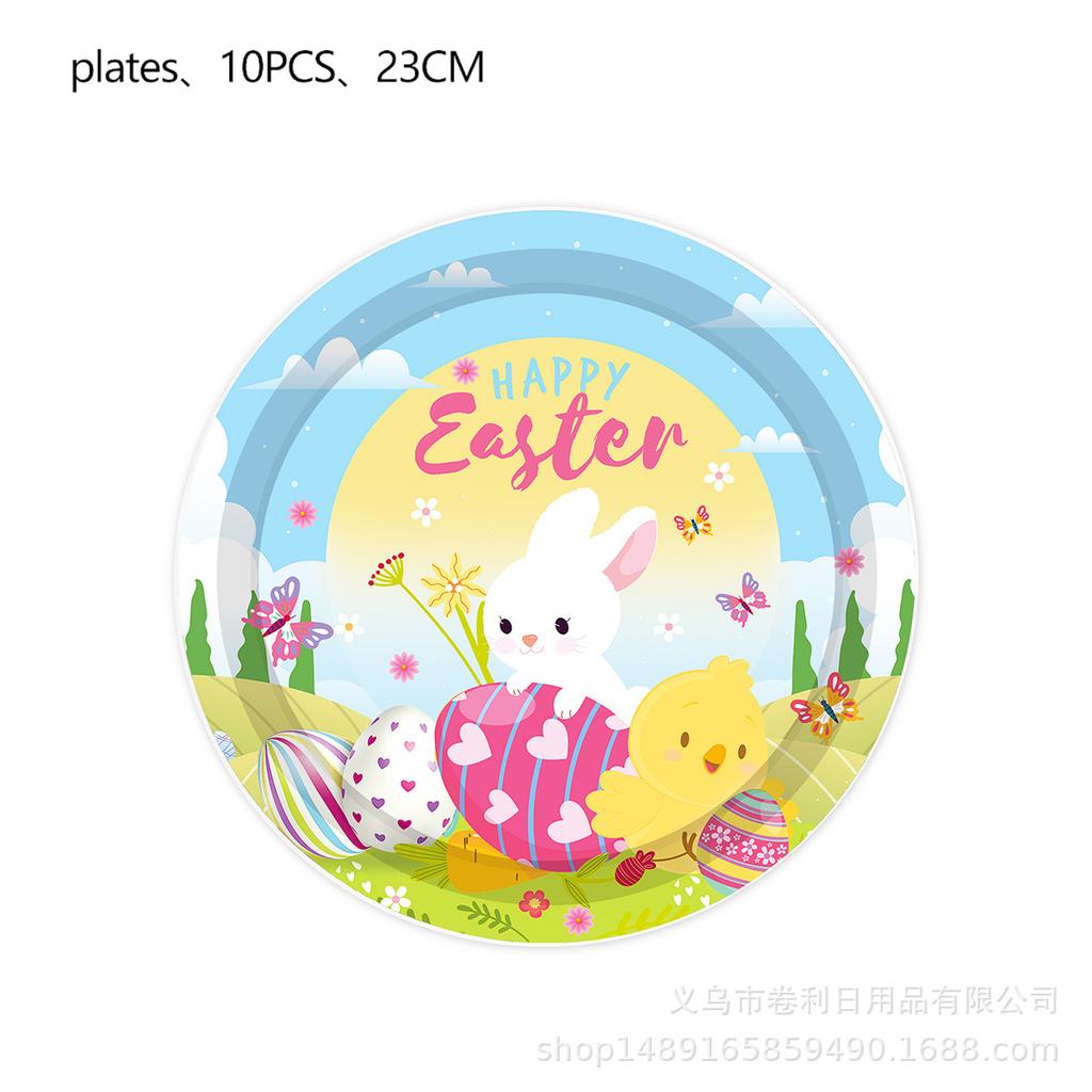 Easter Bunny Theme Party Supplies Easter Decoration Easter Party Banners Disposable Cutlery Arrangement