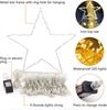 New Year Spring Festival Lights LED Christmas Tree Star Waterfall String Lights Pentagram Garden Decoration