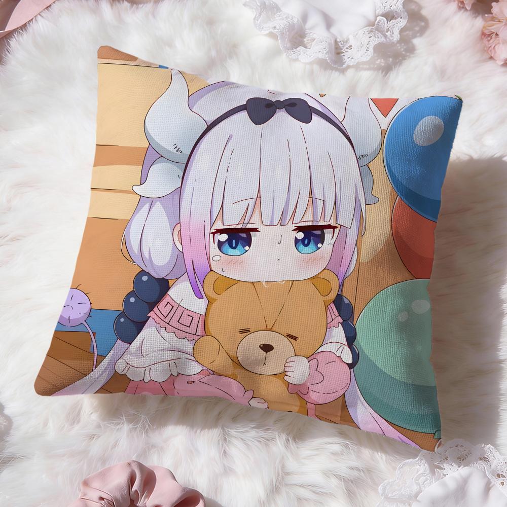 Miss Kobayashis Dragon MaidS Cushion Cover Premium Comfort Reversible Pillow Cove -Two In One Design for Any Room & Car Interior
