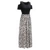 Women Summer Cold Shoulder Floral Print Elegant Maxi Long Dress Pocket Dress