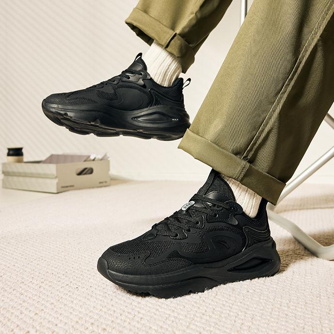 Anta Non-Slip Wear-Resistant Breathable Low-Top Casual Shoes Men Sneaker Black 112448840R-3