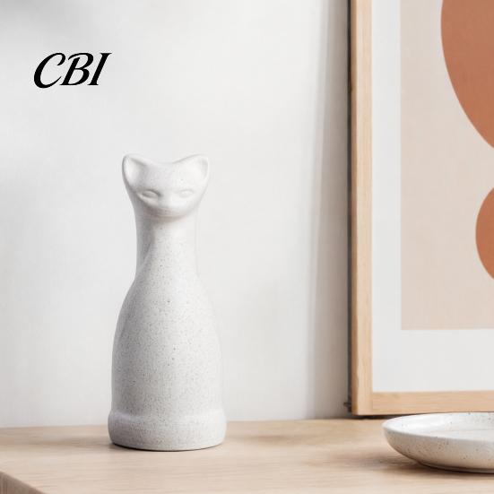 Small Desktop Decoration 3D Printed Cat Ornament, Minimalist Geometric Design, One-Piece Contemporary Art Piece Durable Sculpture, for Home