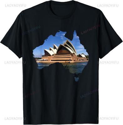 Australia T-Shirt Sydney Opera House Australian Souvenir Tee Print Original Design Gifts T Shirts Mens Clothing Camisas