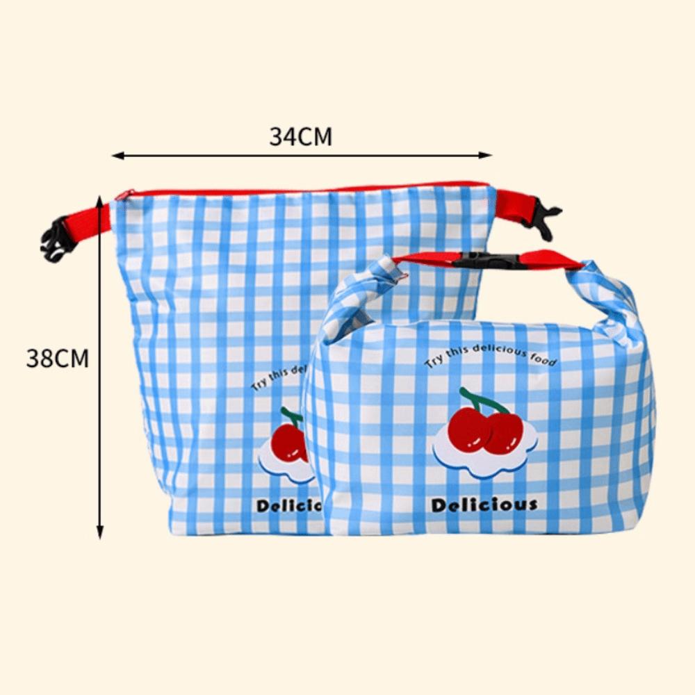 New Cartoon Print Lunch Bag Large Capacity Oil-proof Outdoor Picnic Bag Fresh-Keeping Portable Students Lunchbox Bag