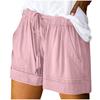 Women's Fashion Solid Color Drawstring Strap Pocket Casual Shorts