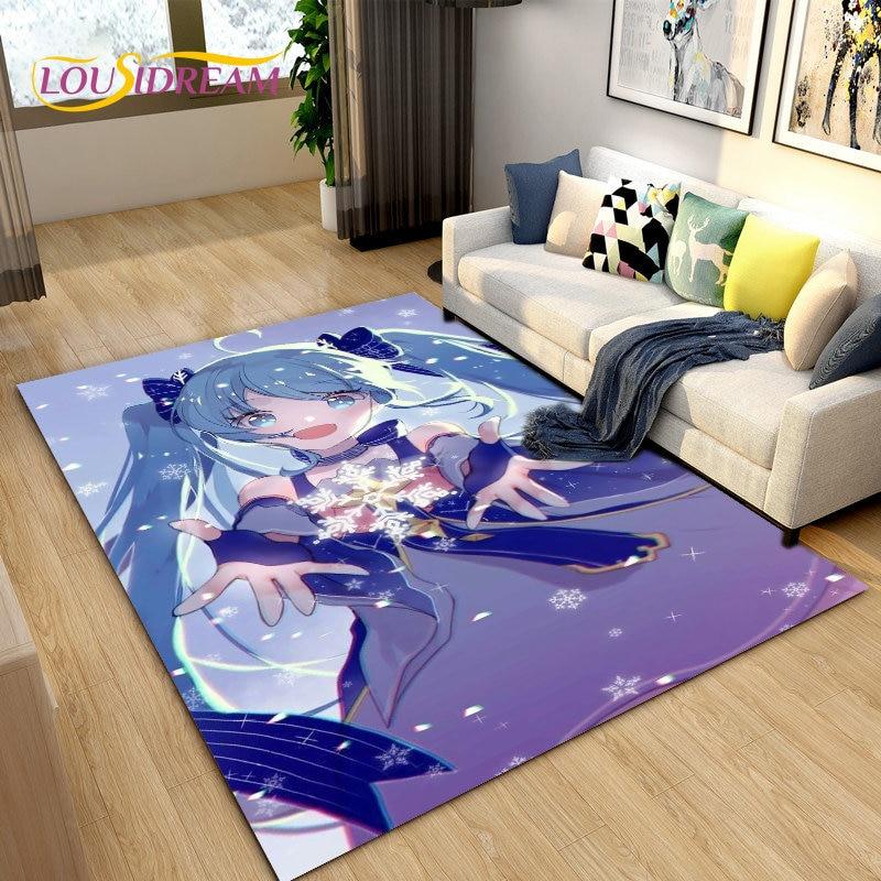 3D-Teppich mit japanischem Musik-Anime-Cartoon, Teppich für Wohnzimmer, Schlafzimmer, Sofa, Fußmatte, Dekoration, Kinder spielen, rutschfeste Bodenmatte