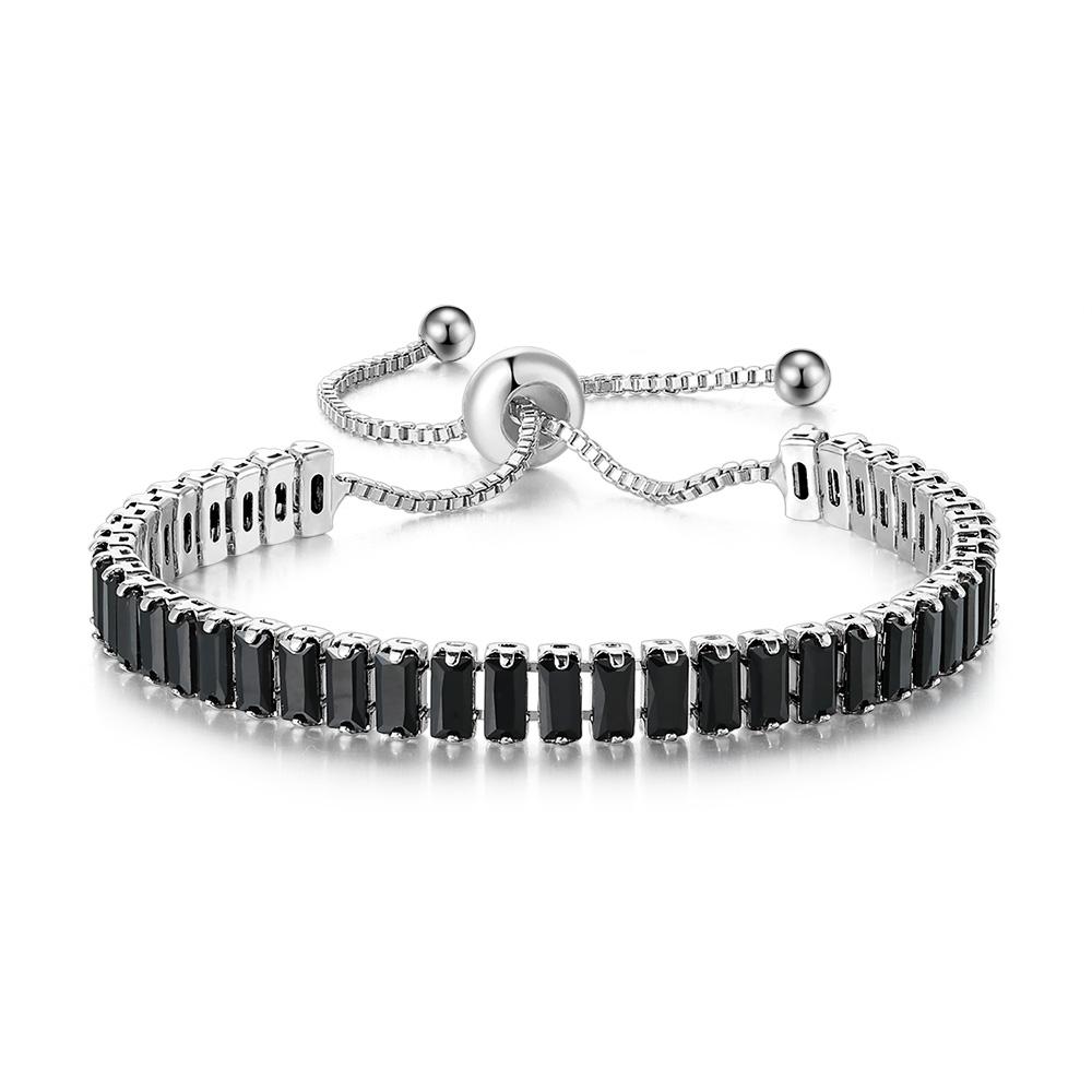 

CZ Tennis Bracelets for Women Unique Black Crystal Bangle Rose Gold Color Adjustable Hand Chain Friends Jewelry Wholesale DZH051