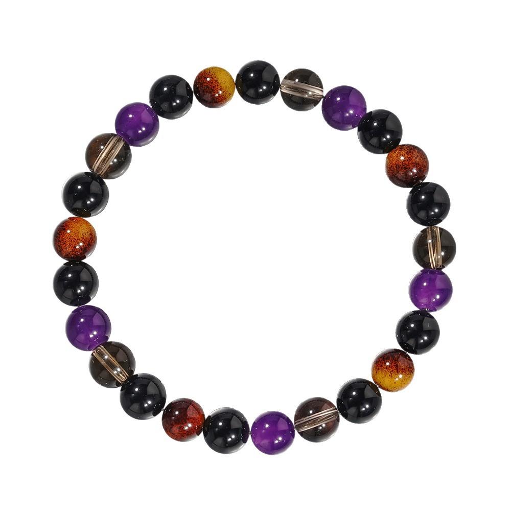 Festive Gifts Black Onyx Amethyst Tiger Eye Smoky Quartz Beaded Bracelet Minimalist Fashion Jewelry for Men Women Daily Wear Gift