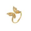 Zircon Rotatable Butterfly Anxiety Rings For Women Gold Color Anti-Stress Fidget Spinner Ring Aesthetic Jewelry