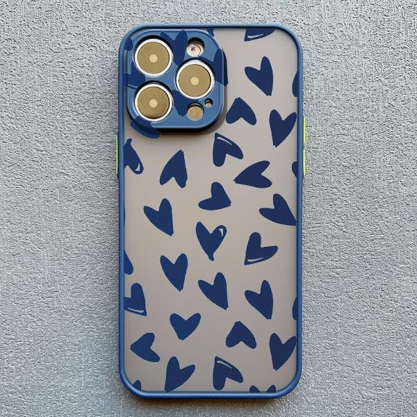 Cute Little Hearts Print Phone Case For iPhone 14 13 12 11 Pro Max Mini 15 Pro Max XS XR X 7 8 15 Plus SE 2020 Shockproof Cover