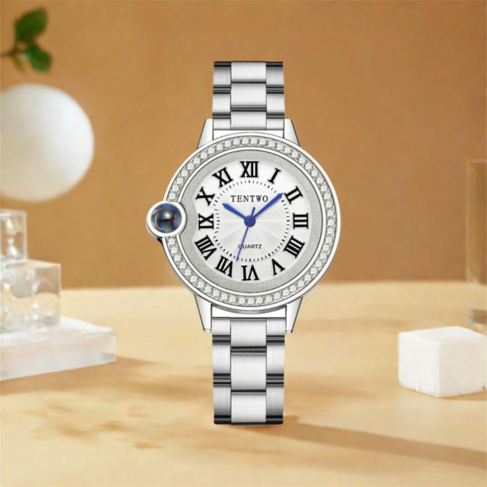 Retro Women's Wrist Watch Elegant Quartz Wristwatch Vintage Rhinestone Quartz Watch  Women Gift