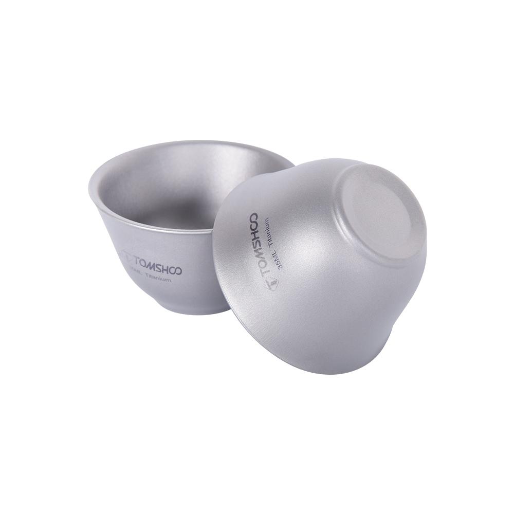 TOMSHOO Pure Titanium Tea Set Cover Bowl Single Fairway Cup Tea Cup Set Double Layer Anti-Scald