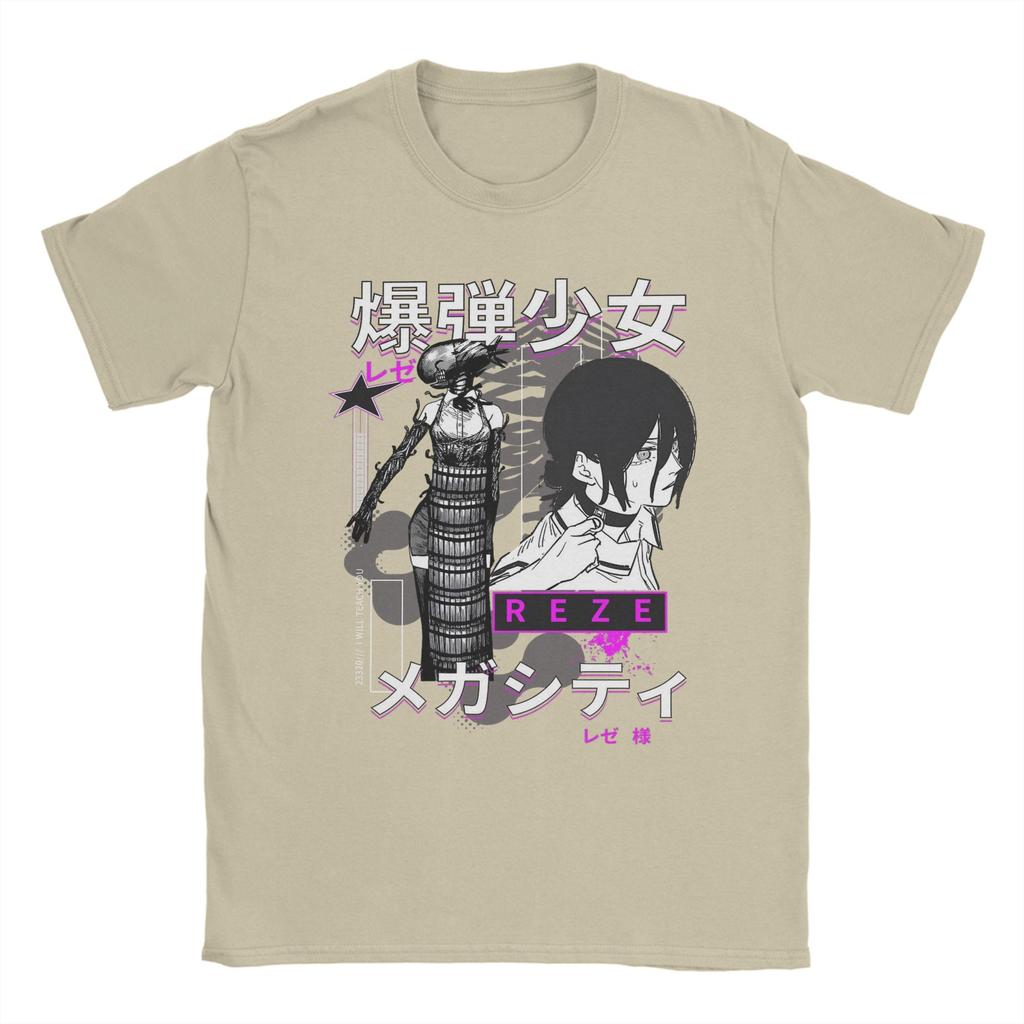 REZE Muž s motorovou pilou Dívka Anime Tričko Pánské Y2K Zábavná Bavlněná Trička Letní Trička Oversized Oblečení