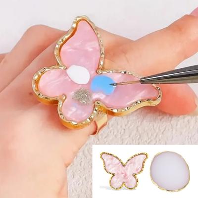 Irregular Nail Polish Palette Resin Nail Art Mixing Palette with Ring Professional Nail Gel Blending Tool for Manicure Painting
