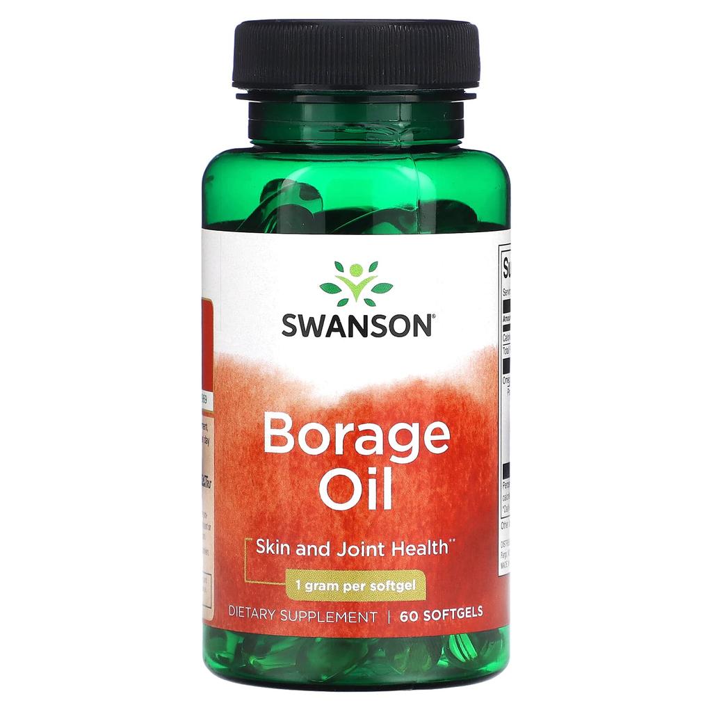 Borage Oil, 1G, 60 Softgels