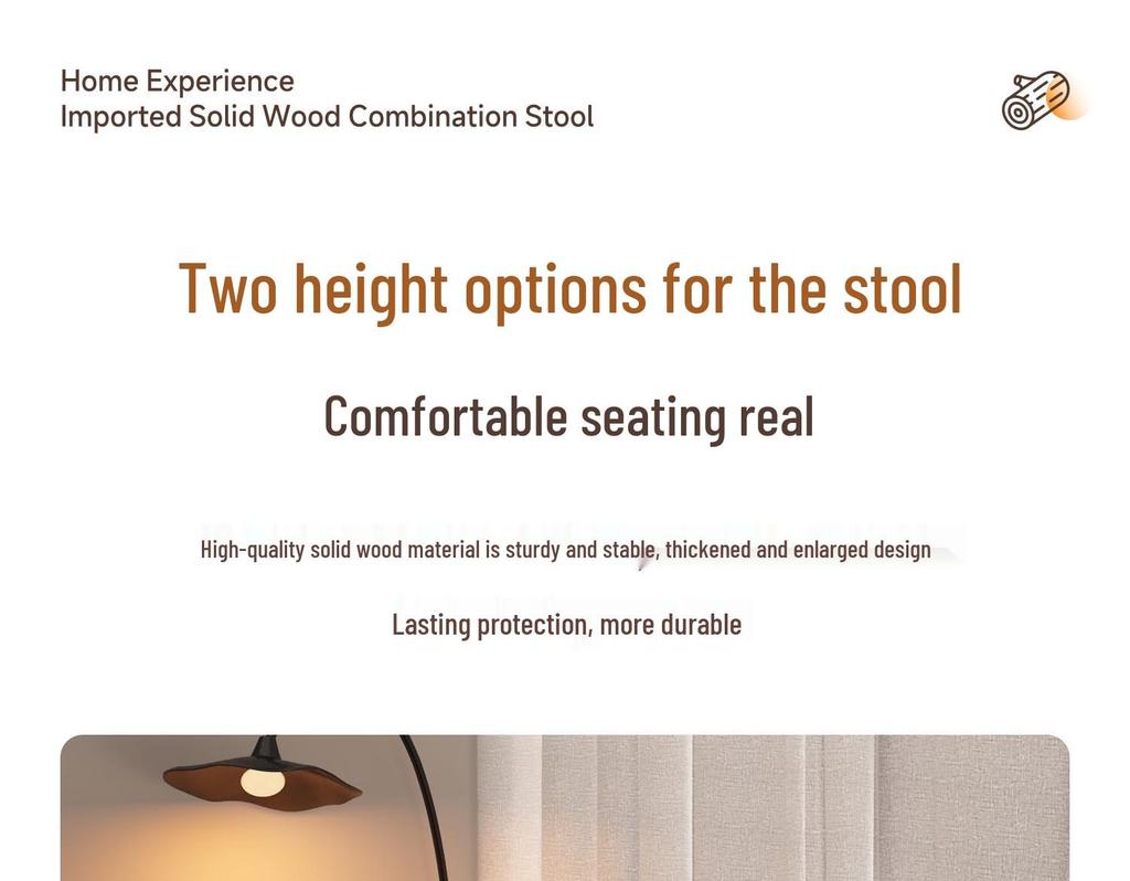 Solid Wood Stackable Stool for Home, Dining, or Coffee Table Use