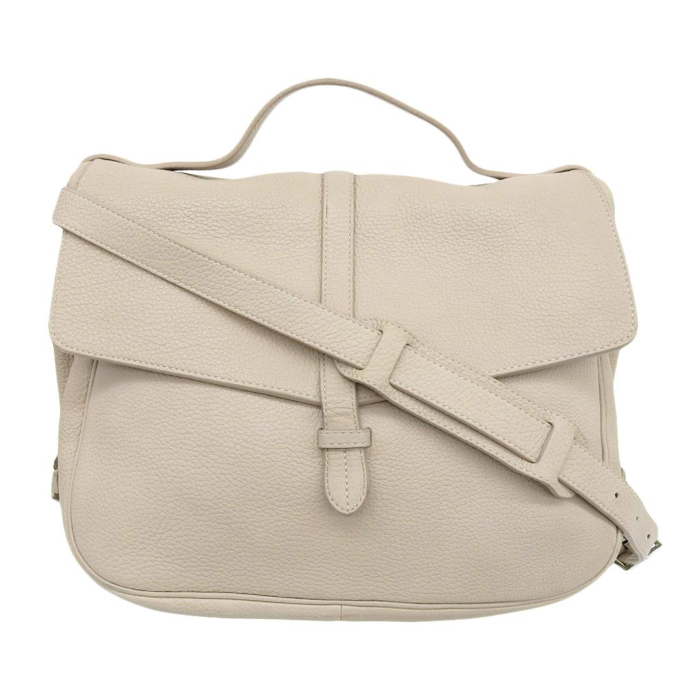 ACATE Welley Postman Bag Shoulder Bag in Natural Shrink Leather, Women's, Ivory Shoulder bag IvoryUsed