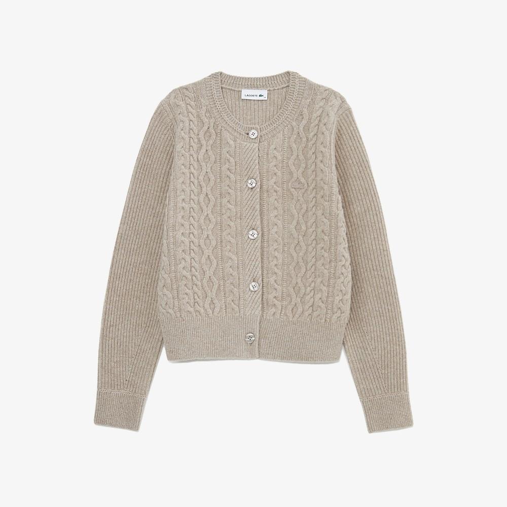 [Lacoste] Women's Cable Crop Cardigan AF789E-55N02S