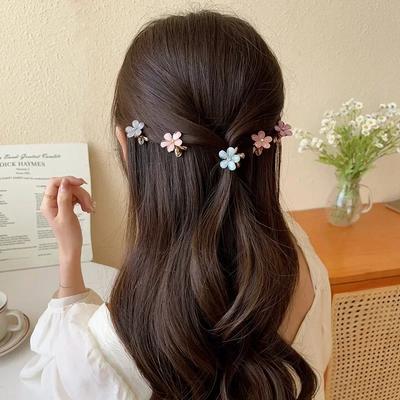 5pcs Fashion Women Girls Colorful Opal Hairpins Sweet Small Headdress Barrettes Accessories Cute Mini Flower Hairclip Claws