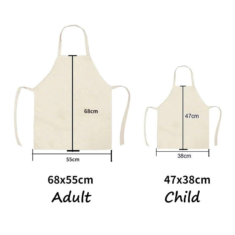 1Pc Apron Cotton Linen Cooking Cute Cat Printed Home Sleeveless Aprons Men Women Baking Accessories Household Kitchen Supplies