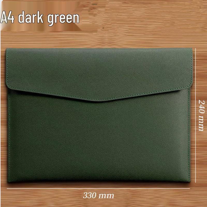 Large Leather A4 Document Folder with Customizable Logo