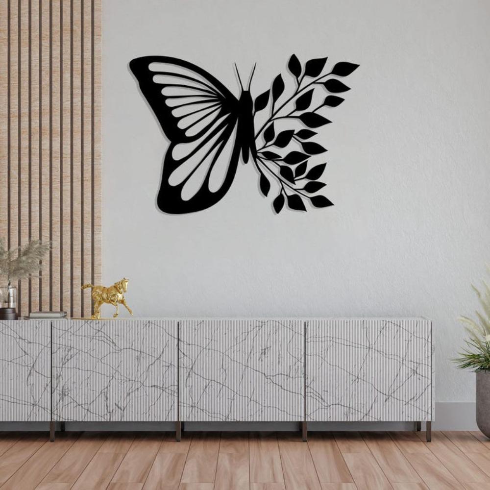 Wrought Iron Butterfly Leaves Wall Decor Nature Metal Art