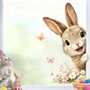 Easter Bunny with Head Protruding Electric-Static Glass Decal for Bedroom and Living Room Windows Decorative Poster