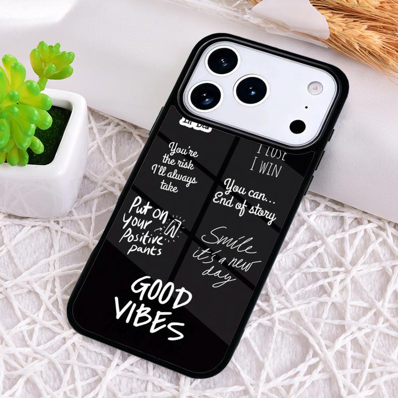 

Positive Good Vibe Quote Shockproof Phone Case for iPhone 17 Air 16e 15 11 12 14 13 Pro Max Cover Coque iPhone 12
