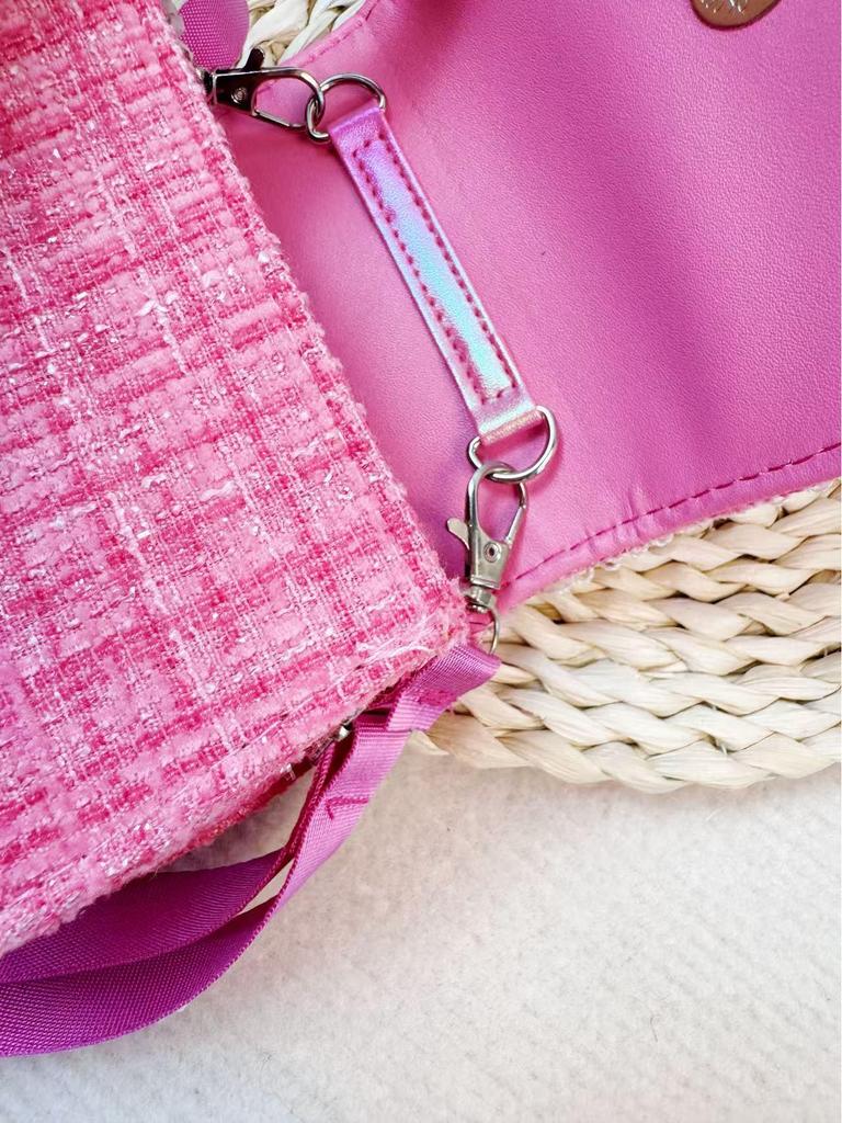 Entzückende Schleifen-Perlen-Umhängetasche für Mädchen mit Netz-Kristall-Detail