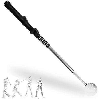 Retractable Left-Handed Golf Swing Training Aid: Portable Grip Trainer with Click Feedback Sound – Ideal for Left-Handed Players