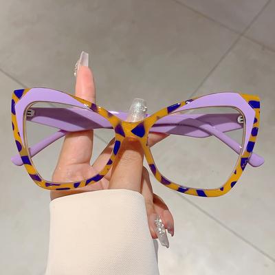 Trendy Vícebarevný Dekor Dámské Brýle Kočičí Oko Populární Design Rám Nedioptrické Módní Po Brýle pro Ženy