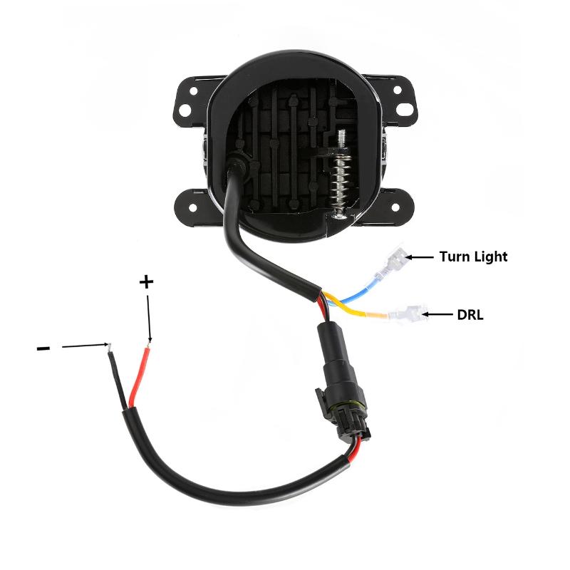 1 Pair 4 Inch Car Front Bumper LED Fog Lights Driving Turn Signal Light with Angle Eyes For Jeep Wrangler 07-18 JK JKU Tj