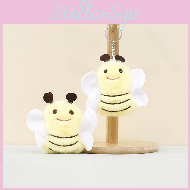 Adorable Cute Cartoon Plush Bee Keychain Doll Backpack Charm With Soft Pp Cotton Filling