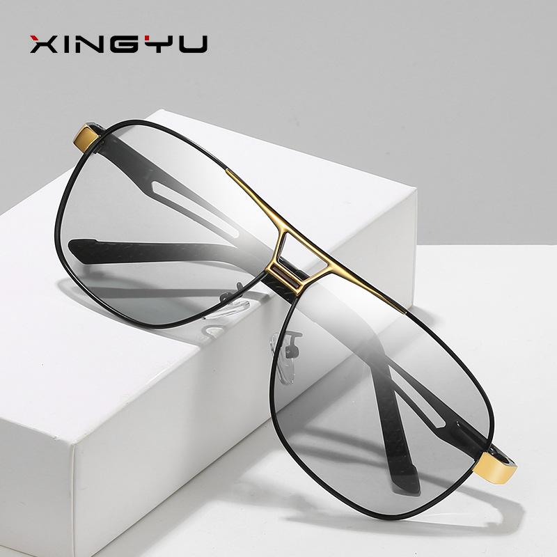 

Европейские и американские мужские и женские модные алюминиево-магниевые поляризационные солнцезащитные очки для вождения, меняющие цвет