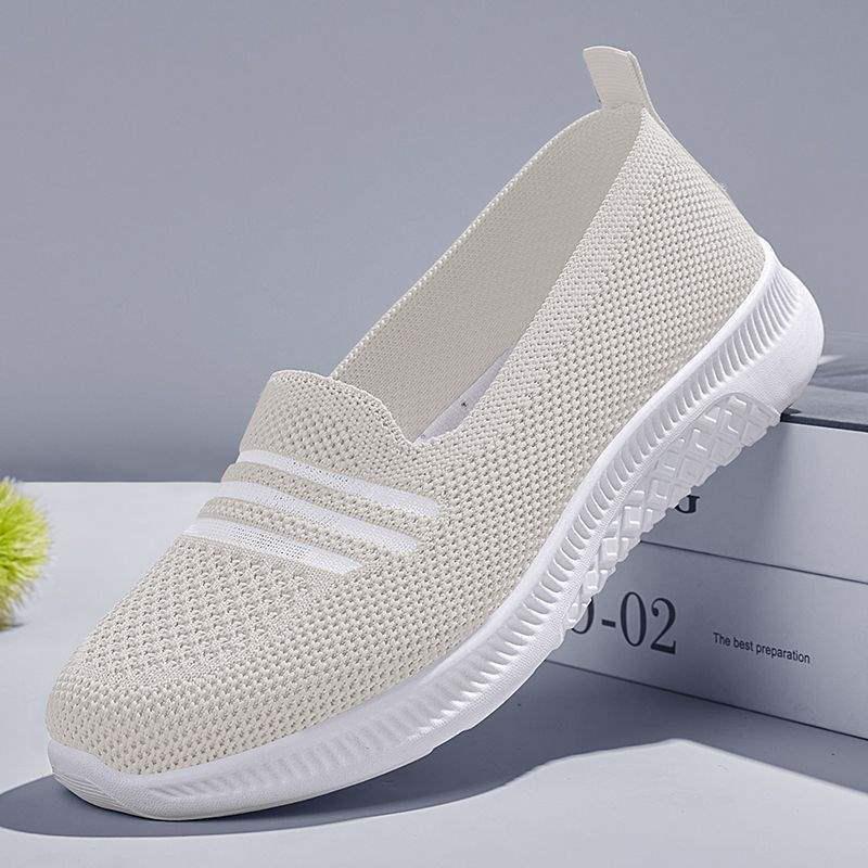 Old Beijing Women's Fly-Knit Fashion Mesh Walking Shoes - Soft Sole, Spring Style