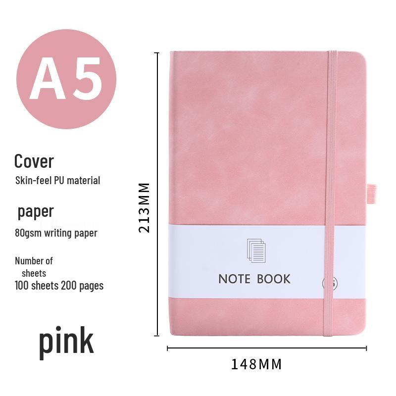 A5/A6 Ribbon Binding Business Notebook with Elastic Band and Customizable Logo