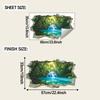 Simulation of 3D Wall-breaking Forest Waterfall Bathroom Toilet Home Decoration Beautification Wall Stickers