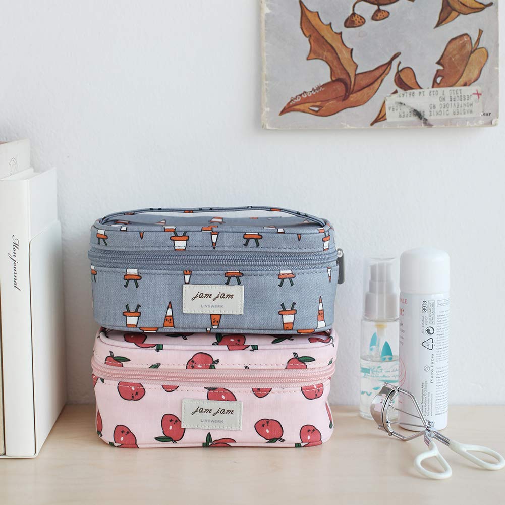 JAM JAM Makeup Pouch Gem Gem Makeup Pouch Blush Makeup Pink [LIVEWORK] (camellia Flower) (camellia Flower) Pouch,