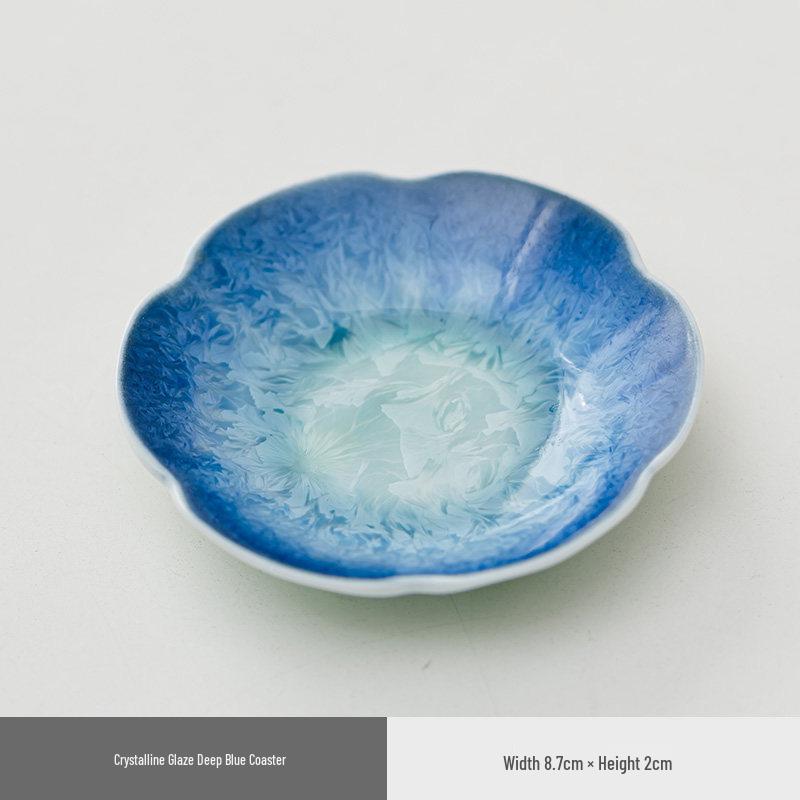 Exquisite Crystalline Glaze Ceramic Mug and Saucer - High-Grade Office Tea and Coffee Cup Gift