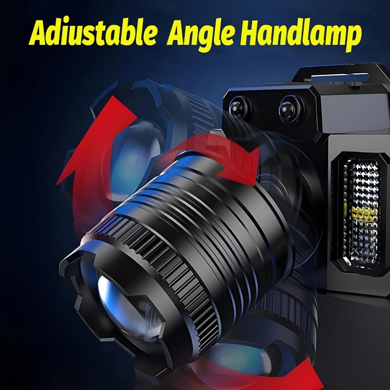 USB rechargeable LED headlight with motion sensor,5 lighting mode,adjustable and telescopic zoom,power display,for work,travel,hiking,fishing,repair