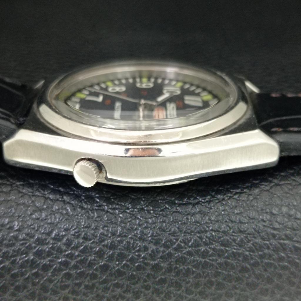 VINTAGE SEIKO 5 AUTOMATIC 7009A JAPAN MENS BLACK COLOR DIAL WATCH a708530-1