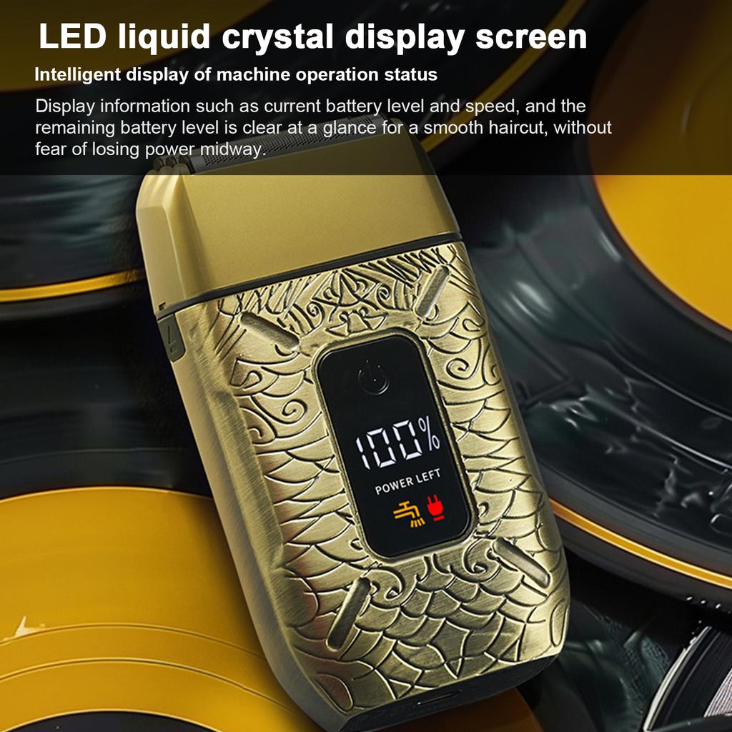 Men s Electric Beard Trimmer with 3 Heads Shaving Foil Razor Bald Head Shaver Full Body Washable Dry and Wet Use