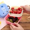 Double Layer Plastic Children Animal Snack Tableware Fresh Keeping Box Food Storage Box Lunch Box