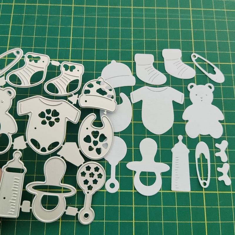 Infant Toy Die Cuts Embossing Cutting Dies Templates 4x4.57Inch for Kids Card Making DIY Scrapbooking Photo Album Crafts