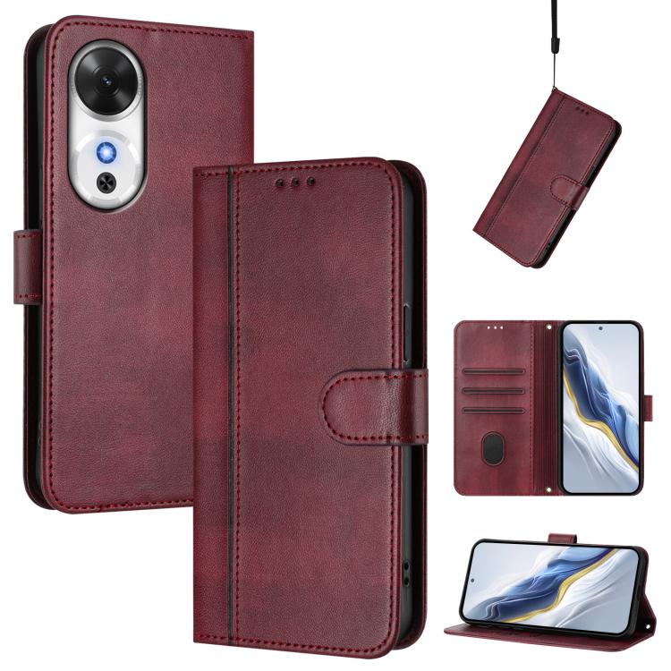 Linien-Spleißschnalle Retro Leder Handyhülle