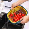 2/6/8PC Nestable Double-Layer Drain Basket Set - Durable Plastic Strainers for Efficient Fruit and Vegetable Washing - Kitchen M